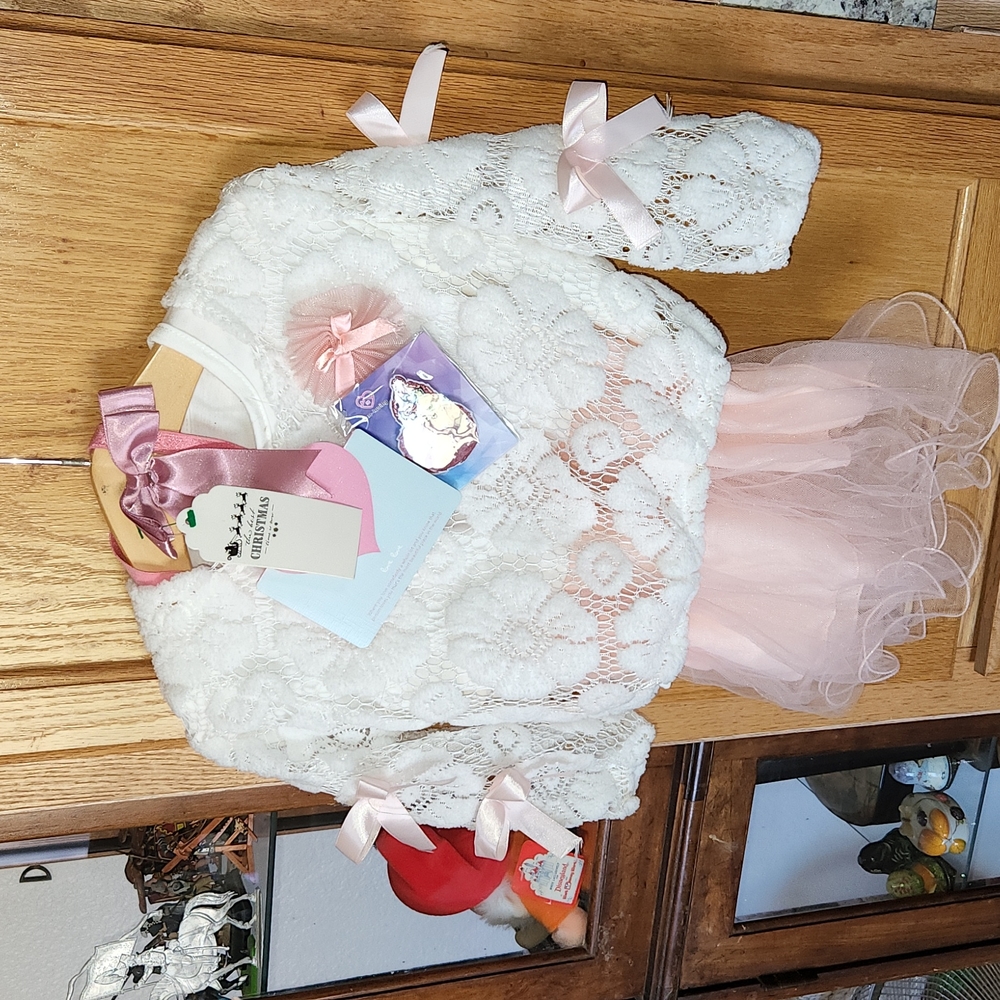 Fancy Dress/Sweater/Headband/Stuffed Animal Size Fits 2-4 17" Length 23.5" Chest